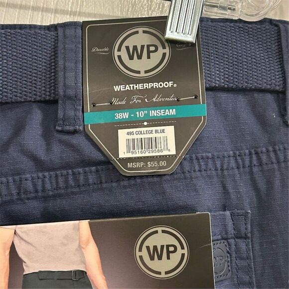 Weatherproof Men's Cargo Shorts Size 38 College Blue Casual Summer - Picture 11 of 13